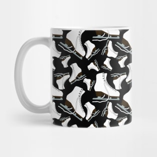 Figure Skates on Black Background Design Mug